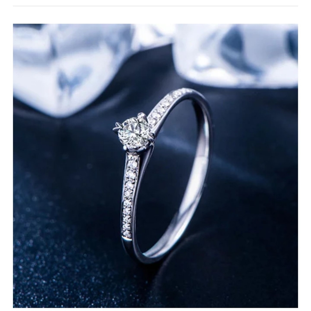 Feminine White Sapphire & Sterling Silver Ring